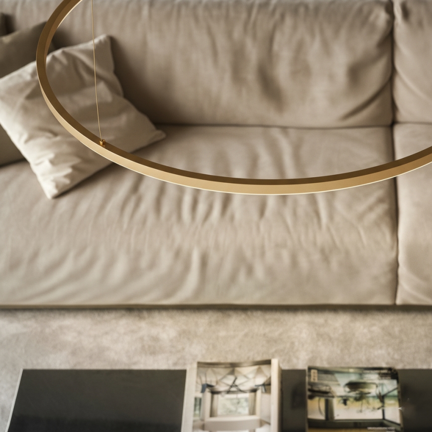 Ideal Lux - LED-Pendelleuchte an Kabel ORACLE SLIM LED/53W/230V 4000K CRI 90 Ø 90 cm Gold