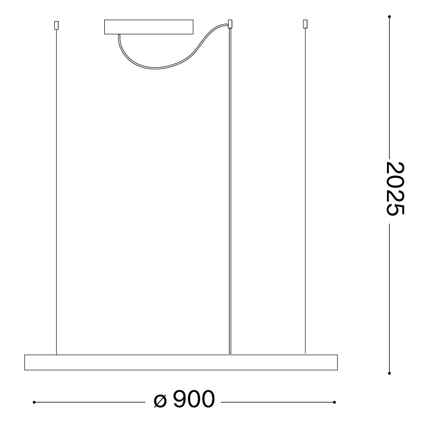 Ideal Lux - LED-Pendelleuchte an Kabel ORACLE SLIM LED/53W/230V 4000K CRI 90 Ø 90 cm Gold