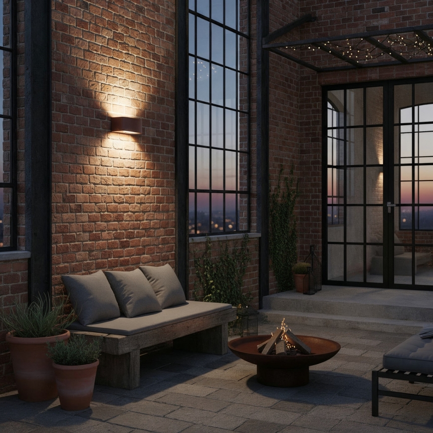 Ideal Lux - Outdoor-Wandleuchte ANDROMEDA 1xE27/60W/230V IP55 braun