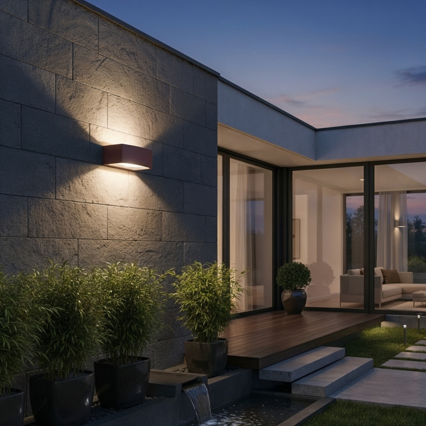 Ideal Lux - Outdoor-Wandleuchte ANDROMEDA 1xE27/60W/230V IP55 braun