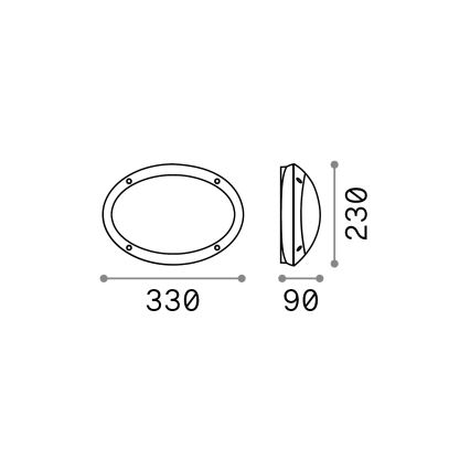 Ideal Lux - Outdoor-Wandleuchte MADDI 1xE27/23W/230V IP66 schwarz