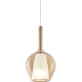 Ideal Lux - Pendelleuchte an Kabel KALIQUE 1xE27/42W/230V Ø 18 cm rauchiges Beige