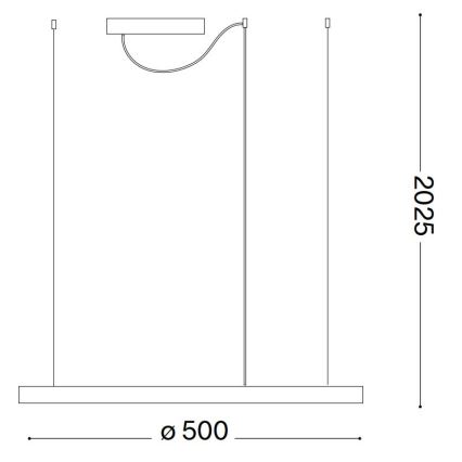 Ideal Lux - LED-Pendelleuchte an Kabel ORACLE SLIM LED/29W/230V 4000K CRI 90 Ø 50 cm schwarz