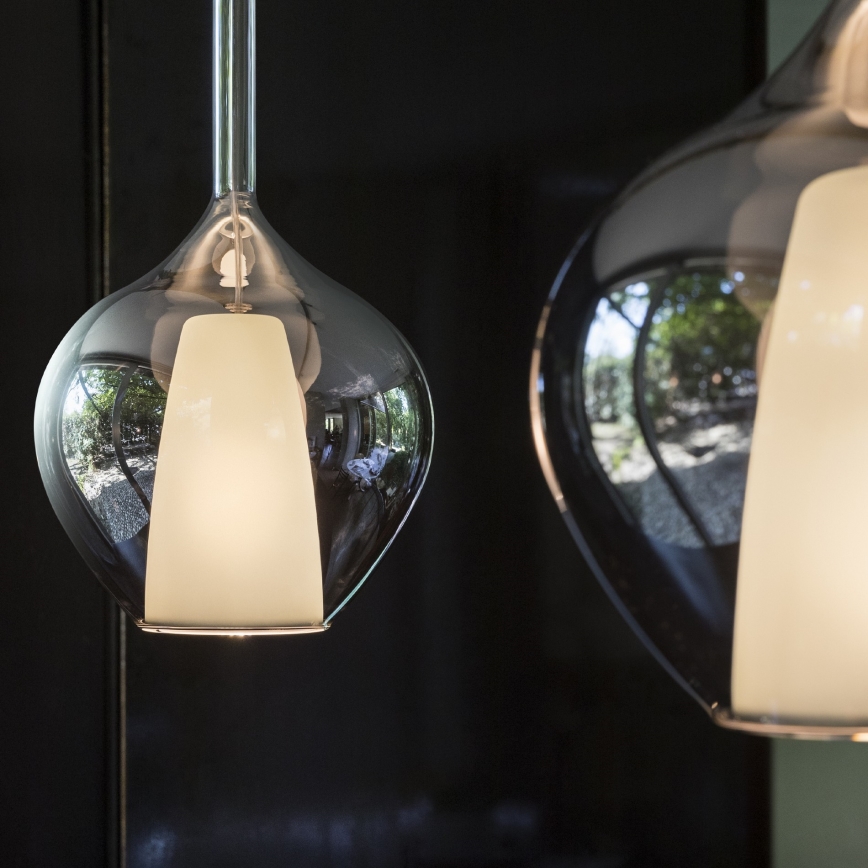 Ideal Lux - Pendelleuchte mit Kabel KALIQUE 1xE27/42W/230V Ø 18 cm rauchschwarz