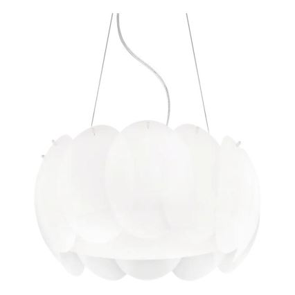 Ideal Lux - Pendelleuchte mit Seilaufhängung OVALINO 5xE27/60W/230V Ø 44 cm weiß