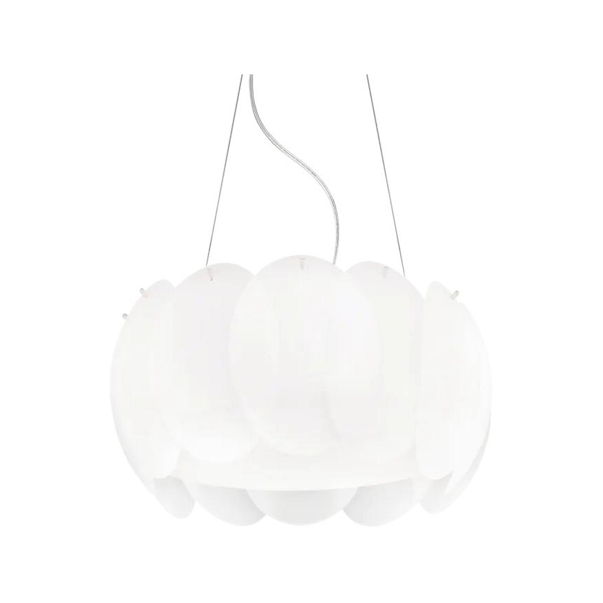 Ideal Lux - Pendelleuchte mit Seilaufhängung OVALINO 5xE27/60W/230V Ø 44 cm weiß