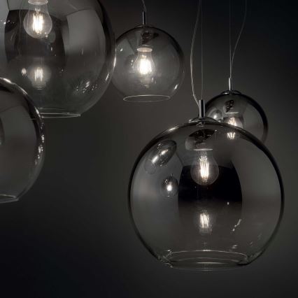 Ideal Lux - Pendelleuchte NEMO PLUS mit Kabelabhängung 5xE27/42W/230V glänzender Chrom/rauchgrau