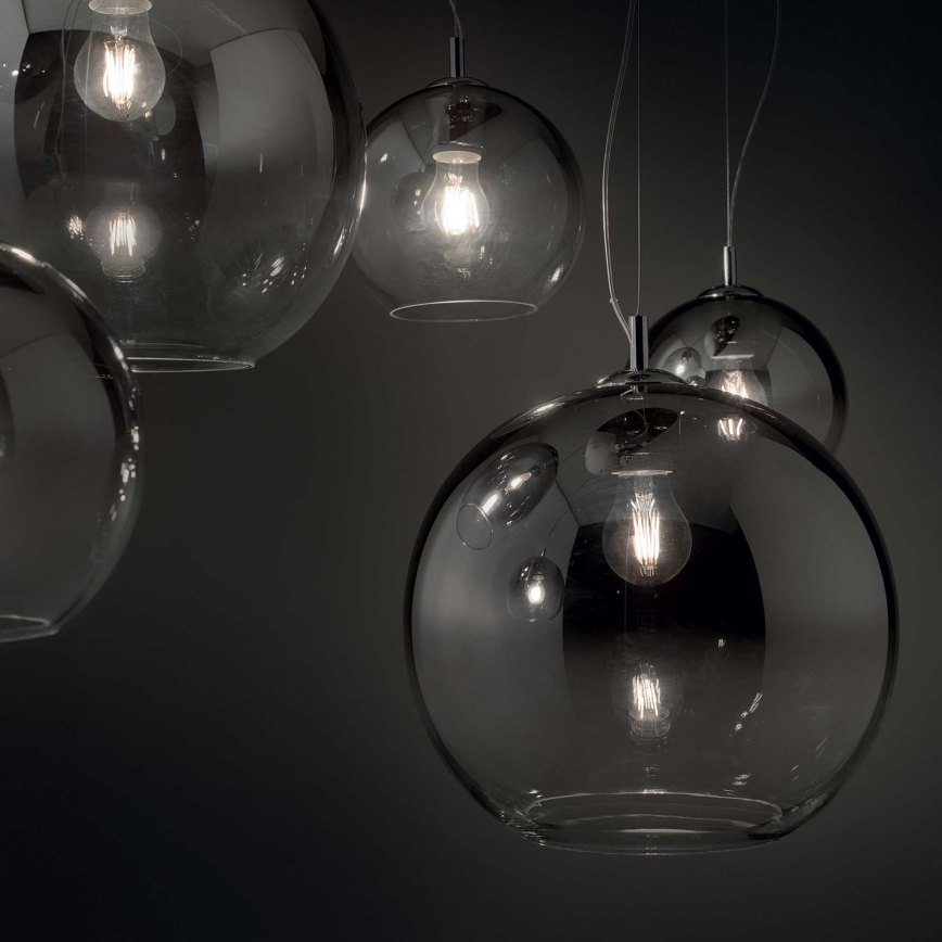 Ideal Lux - Pendelleuchte NEMO PLUS mit Kabelabhängung 5xE27/42W/230V glänzender Chrom/rauchgrau
