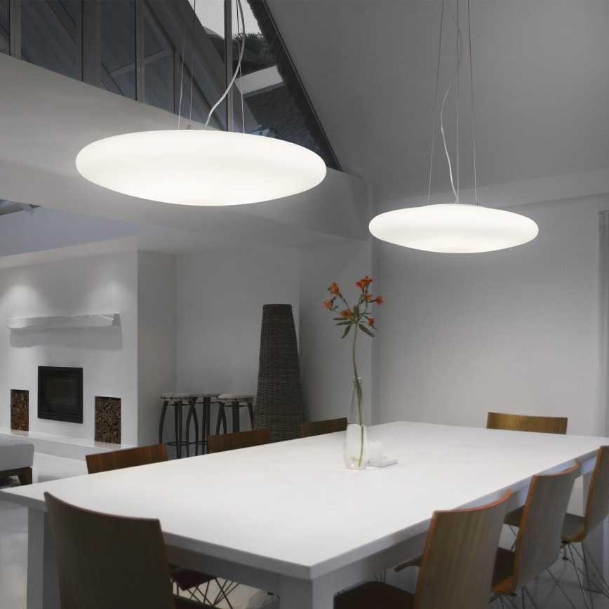 Ideal Lux - Pendelleuchte SMARTIES mit Kabelaufhängung, 3x E27/42W/230V, 50 cm, weiß