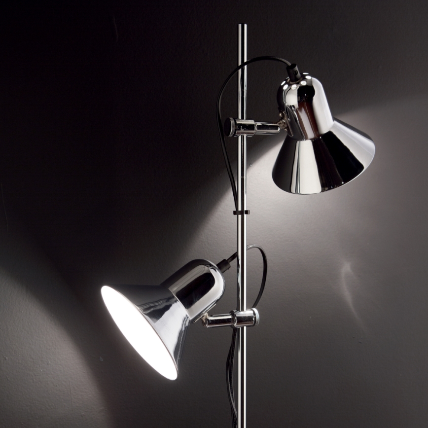 Ideal Lux - Stehlampe POLLY 2xE27/60W/230V glänzender Chrom