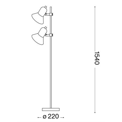 Ideal Lux - Stehlampe POLLY 2xE27/60W/230V glänzender Chrom