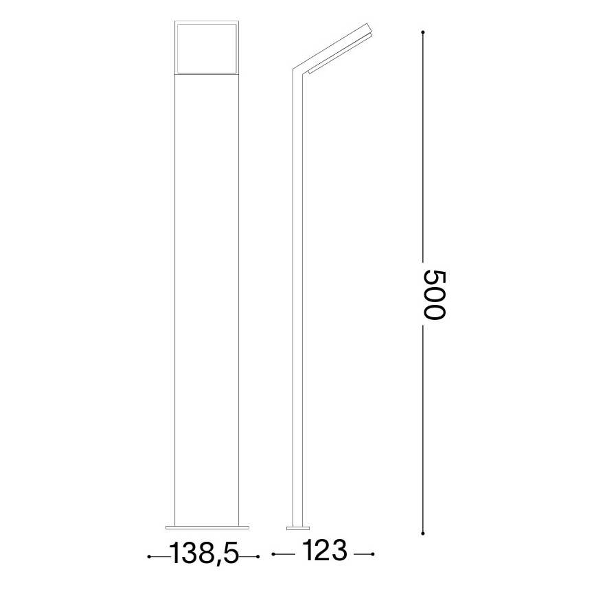Ideal Lux - STYLE LED Außenleuchte, 8,5 W, 230 V, 3000 K, 50 cm, CRI 90, IP54, braun