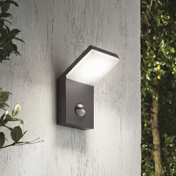 Ideal Lux - STYLE LED Außenleuchte mit Sensor LED/9W/230V 4000K CRI 90 IP54 Anthrazit