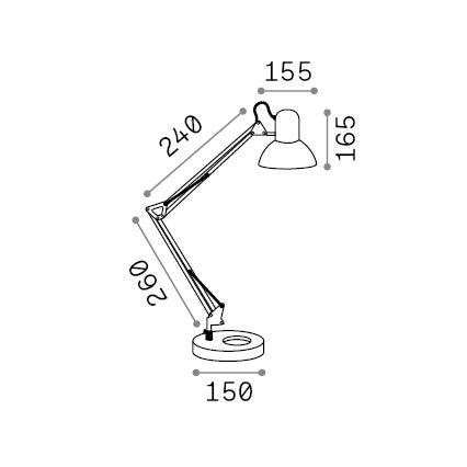 Ideal Lux - Tischlampe 1xE27/42W/230V schwarz
