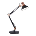 Ideal Lux - Tischlampe WALLY 1xE27/42W/230V schwarz/kupfer