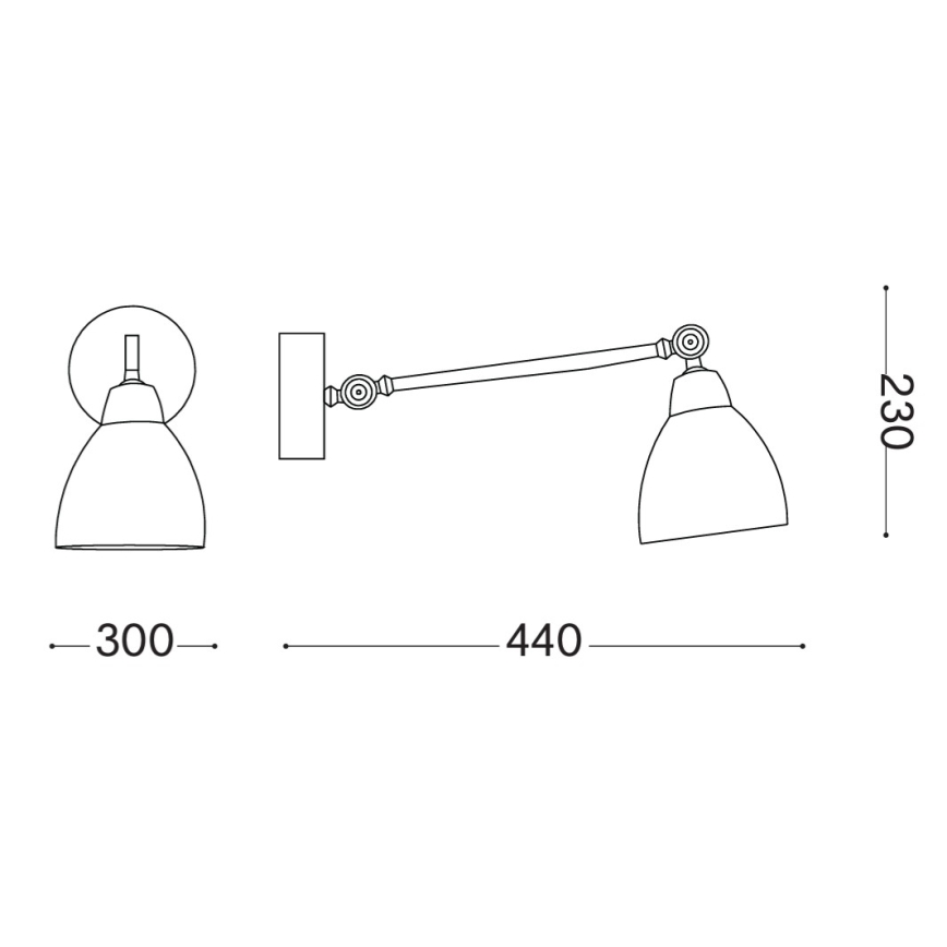 Ideal Lux - Wandleuchte 1xE27/42W/230V schwarz