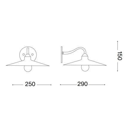 Ideal Lux - Wandleuchte CANTINA 1xE14/40W/230V kupfern
