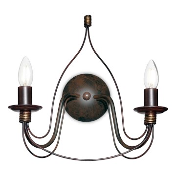 Ideal Lux - Wandleuchte CORTE 2xE14/40W/230V braun/patina