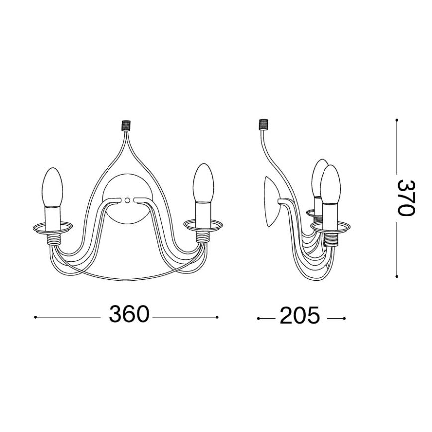 Ideal Lux - Wandleuchte CORTE 2xE14/40W/230V Kupfer
