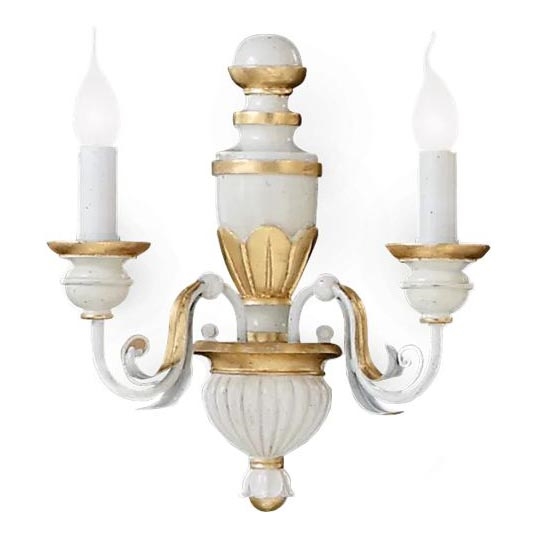 Ideal Lux - Wandleuchte FIRENZE 2xE14/40W/230V weiß/golden
