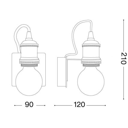 Ideal Lux - Wandleuchte FRIDA 1xE27/60W/230V kupfern