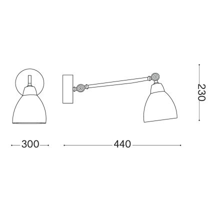 Ideal Lux - Wandleuchte NEWTON 1xE27/42W/230V bronzefarben