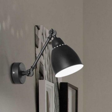 Ideal Lux - Wandleuchte NEWTON 1xE27/42W/230V schwarz