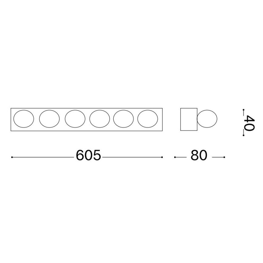 Ideal Lux - Wandleuchte PRIVE 6xE14/40W/230V schwarz