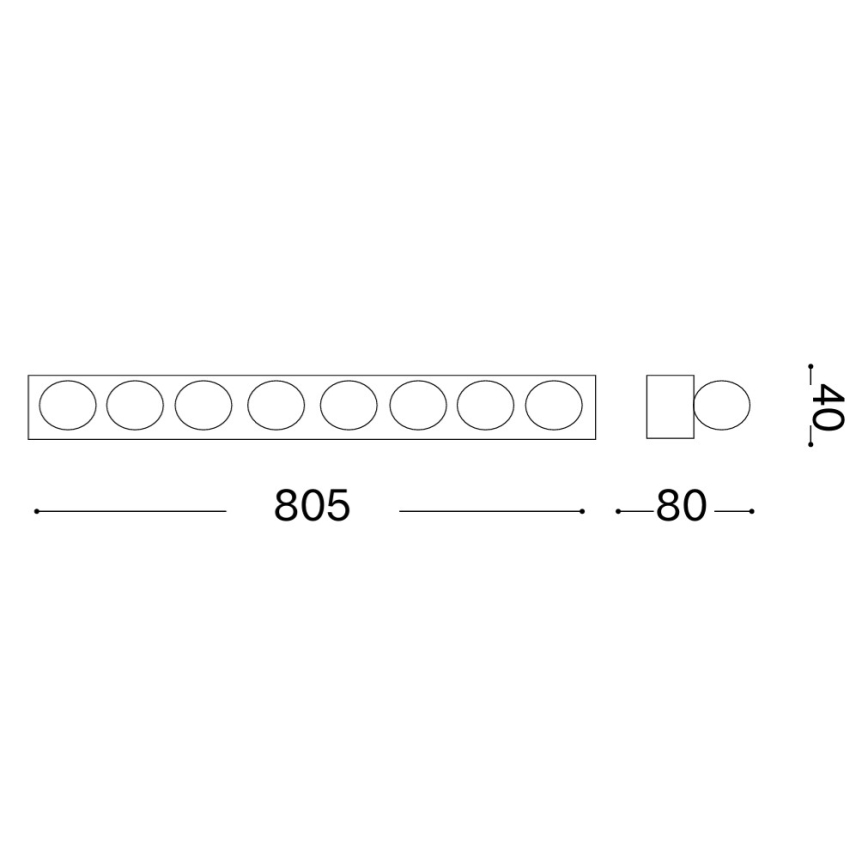 Ideal Lux - Wandleuchte PRIVE 8xE14/40W/230V glänzendes Chrom