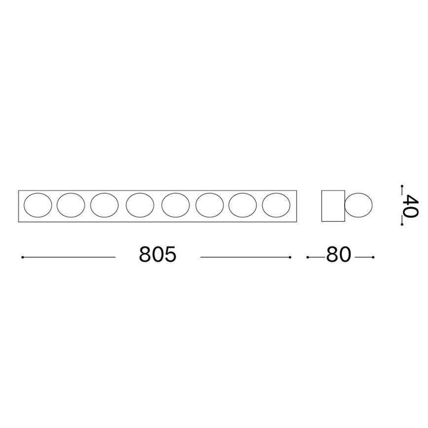Ideal Lux - Wandleuchte PRIVE 8xE14/40W/230V weiß