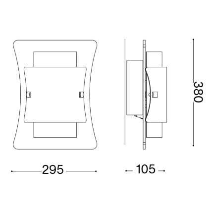 Ideal Lux - Wandleuchte TRIPLO 2xE27/60W/230V klar
