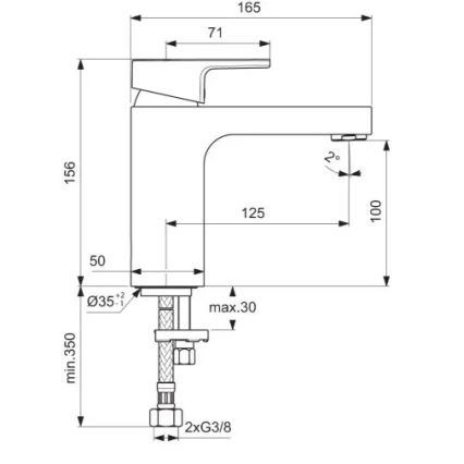 Ideal Standard A7105AA - Waschtischarmatur EDGE 15,6 cm, hochglanzverchromt