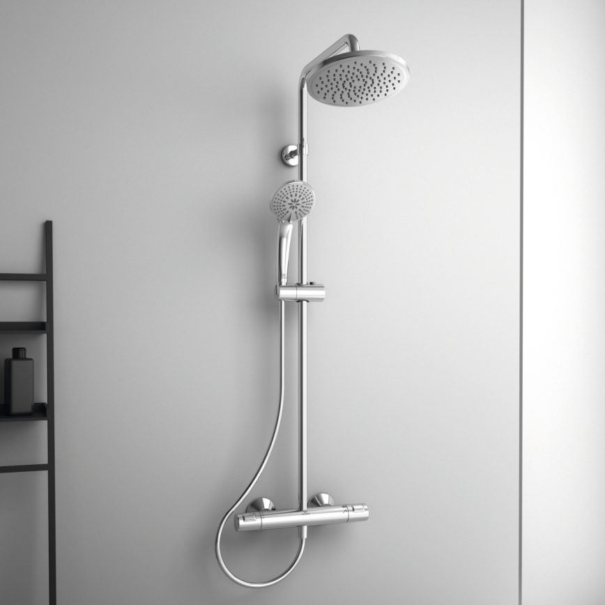 Ideal Standard A7208AA - Duschset mit thermostatischer Armatur CERATHERM T25, Hochglanz-Chrom