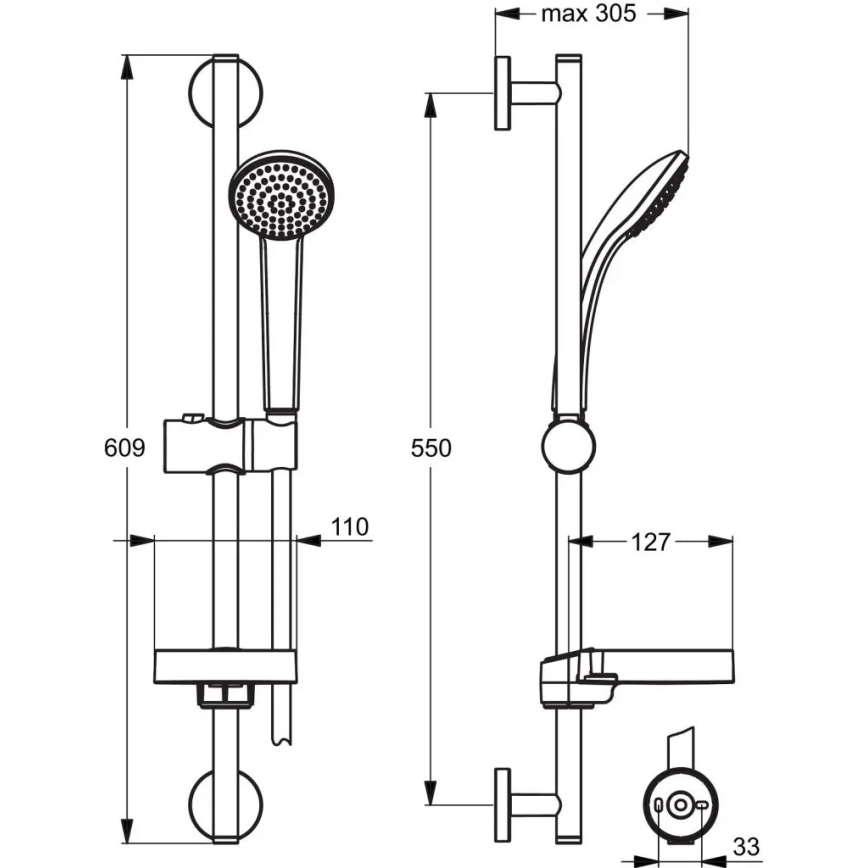 Ideal Standard B9501AA - Duschset IDEALRAIN glänzender Chrom