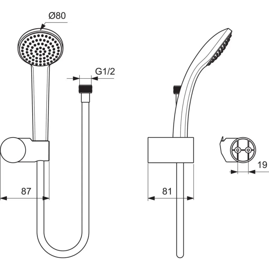 Ideal Standard B9506AA - IDEALRAIN Duschgarnitur, glänzender Chrom