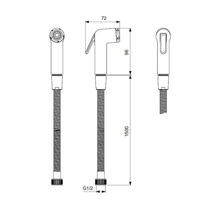 Ideal Standard BC180AA - Hand-Bidetbrause IDEALSPRAY, 150 cm, hochglänzender Chrom