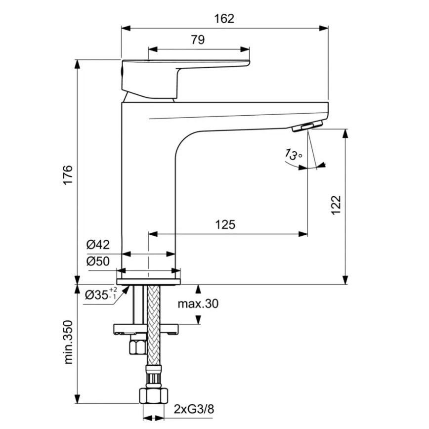 Ideal Standard BC554AA - Waschtischarmatur CERAFINE MODEL O 17,6 cm, glänzender Chrom