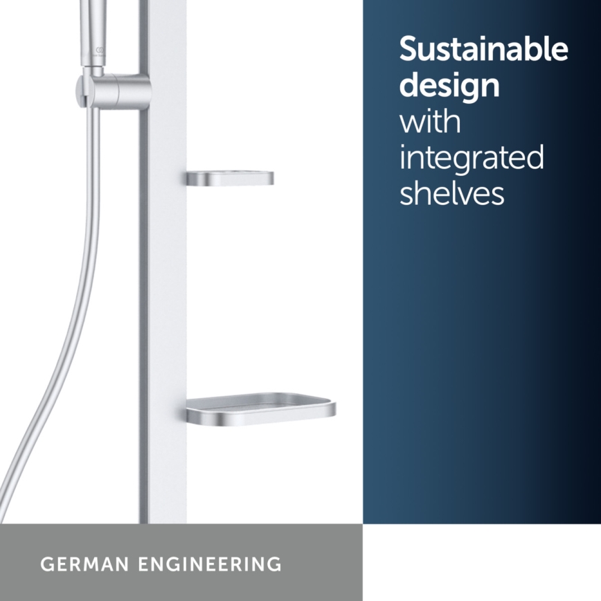 Ideal Standard BD583SI - Duschgarnitur mit thermostatischer Armatur CERATHERM ALU+ in mattchrom