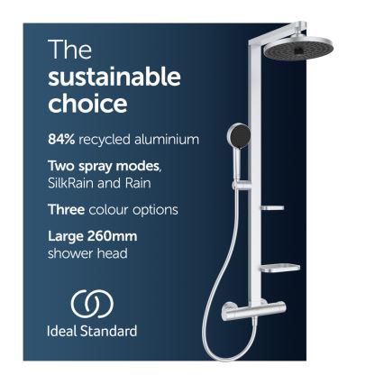 Ideal Standard BD583SI - Duschgarnitur mit thermostatischer Armatur CERATHERM ALU+ in mattchrom
