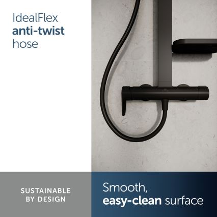 Ideal Standard BD584XG - Duschset mit Armatur CERAFLOW ALU+ matt schwarz