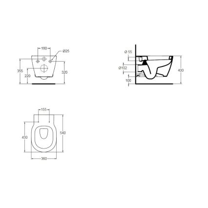 Ideal Standard E823201 - Hänge-WC CONNECT Keramik/Weiß