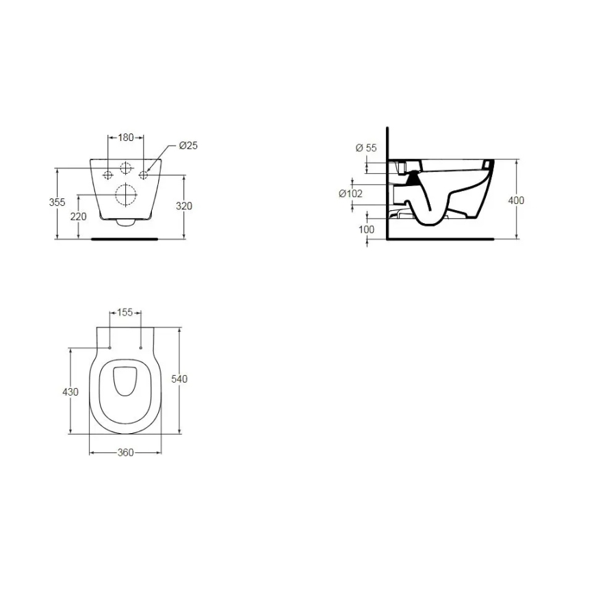 Ideal Standard E823201 - Hänge-WC CONNECT Keramik/Weiß