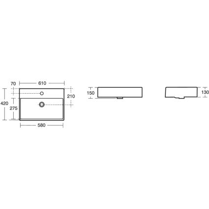 Ideal Standard K078101 - Aufsatzwaschbecken STRADA 60x42 cm Keramik/weiß