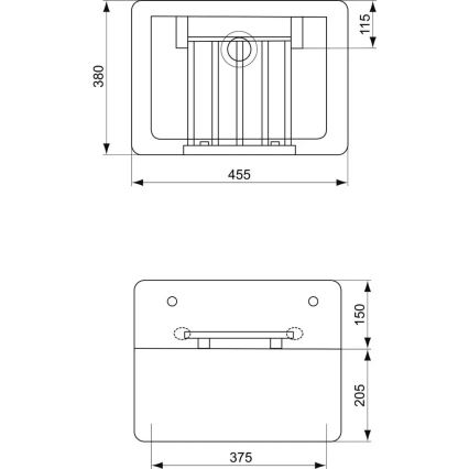 Ideal Standard S593901 - Wandhängendes Ausgussbecken mit Ablaufgitter DOURO 45,5x38 cm Keramik/weiß
