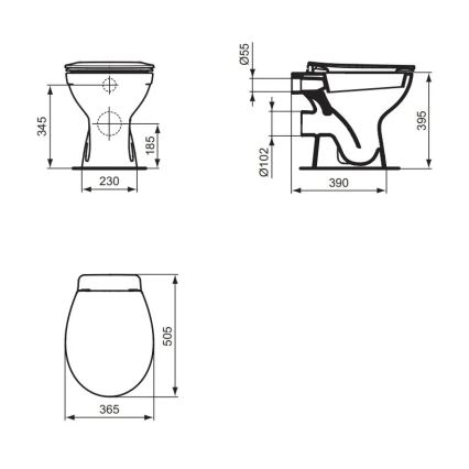 Ideal Standard W333101 - Stand-WC EUROVIT Keramik/weiß