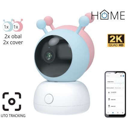 Smartes Babyphone mit Bewegungsmelder 2K 5V Wi-Fi Tuya rosa/blau