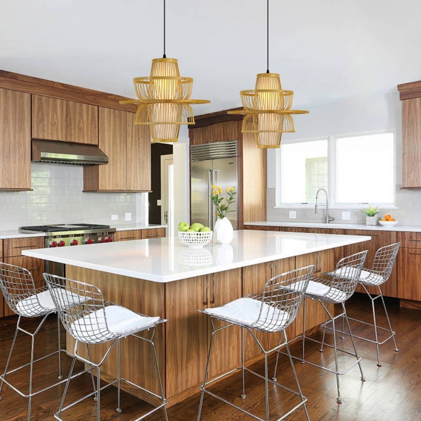 Hängeleuchte PINCHOS 1xE27/40W/230V d 45 cm Bambus