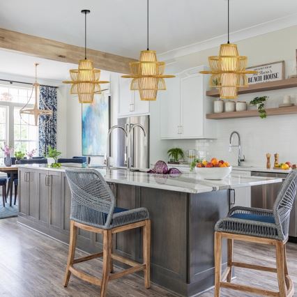 Hängeleuchte PINCHOS 1xE27/40W/230V d 45 cm Bambus