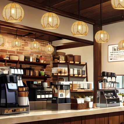 Hängeleuchte PELO 1xE27/40W/230V d 30 cm Rattan