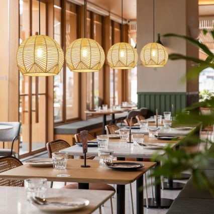 Hängeleuchte PELO 1xE27/40W/230V d 30 cm Rattan